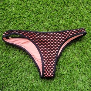 Victoria's Secret, small, bikini bottom, black and coral